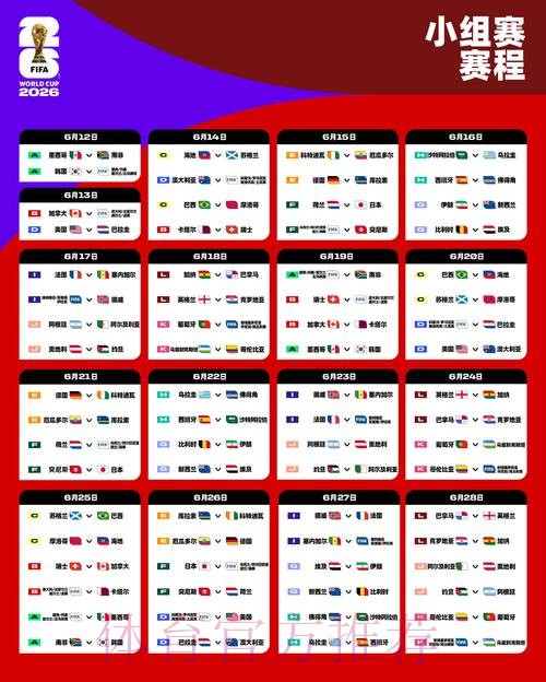 2026世界杯小组赛赛程今日最新时间表直播平台